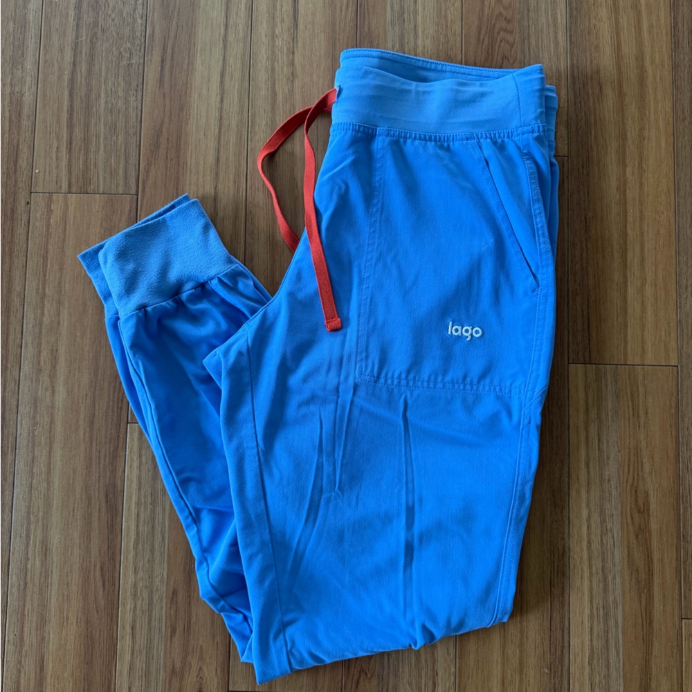 Lago Cyan Blue Jogger Scrub Pants